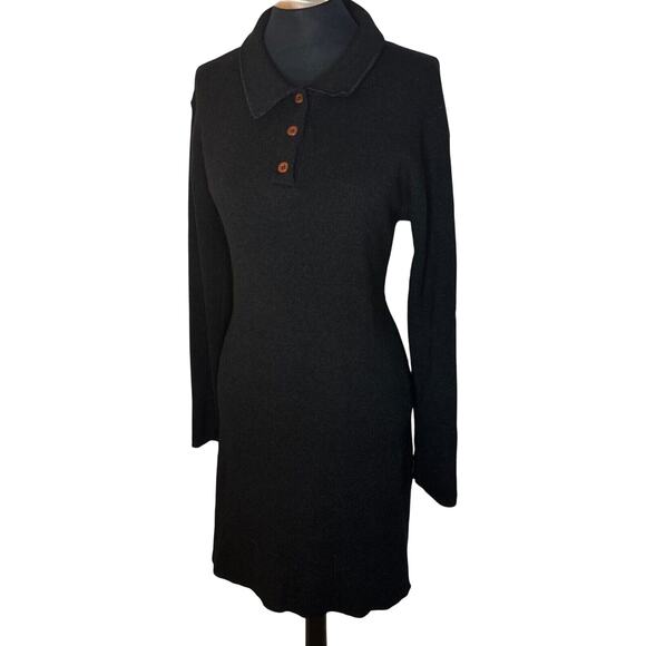 Y2K GAP Sweater Dress Collared Sz L Wool Blend Capsule Made in Italy Witchy Goth - Picture 3 of 8